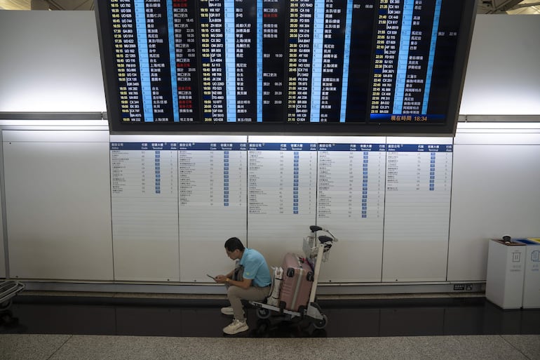 Aeropuerto Internacional de Hong Kong (China), uno de los afectados.