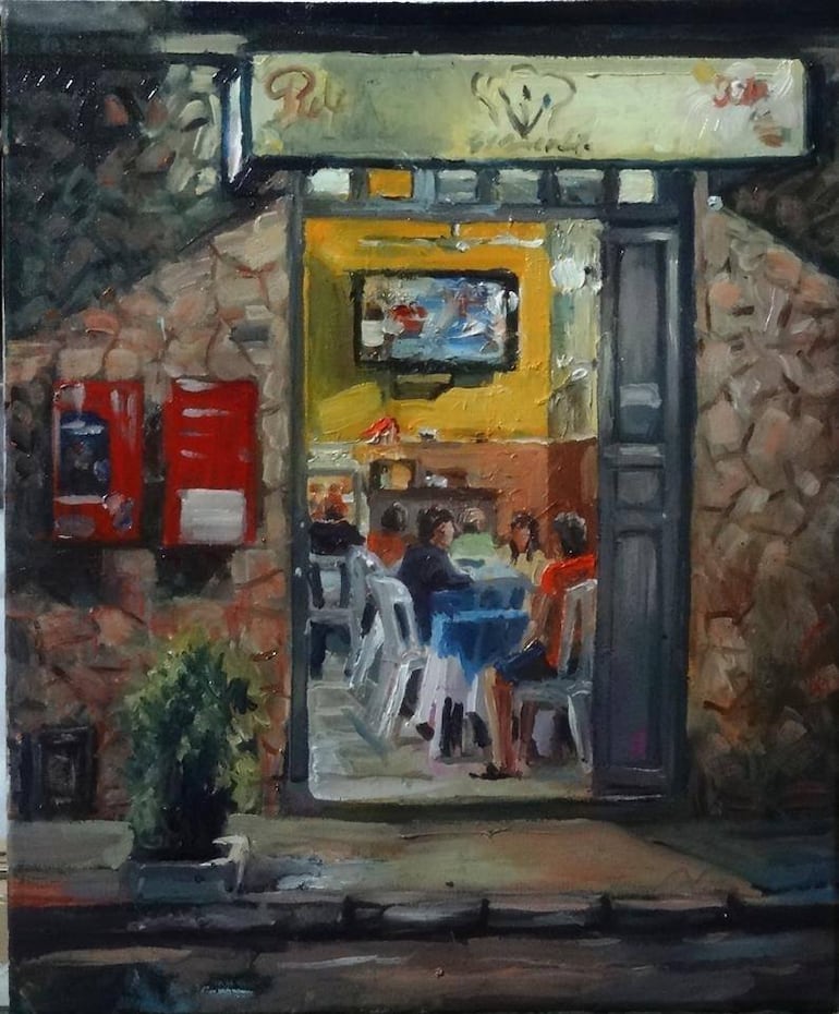 Emilio Cutillo, "Mercadito" (óleo, 50 x 60)