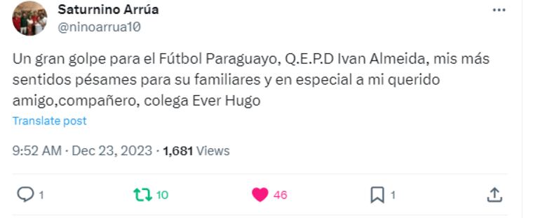 Despedida a Iván Almeida.