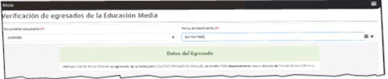 Datos de egresado en el MEC del posible abogado mau Hernán David Rivas, cuya formación es analizada por la Fiscalía.