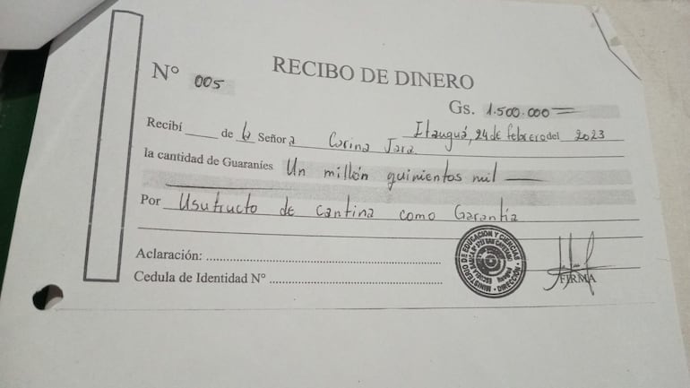 Pese a que no es menester administrar el alquiler de la cantina de una escuela, la directora Marlene Sosa lo hacía con sello del Ministerio de Educación y Ciencias (MEC).