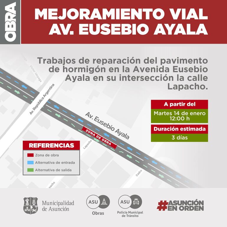 avenida Eusebio Ayala obras Asunción municipalidad