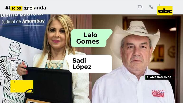 Una de las conversaciones que tuvo Eulalio "Lalo" Gomes fue con la jueza de Amambay, Sadi López, quien tras el escándalo decidió renunciar, pero para acogerse a la jubilación.