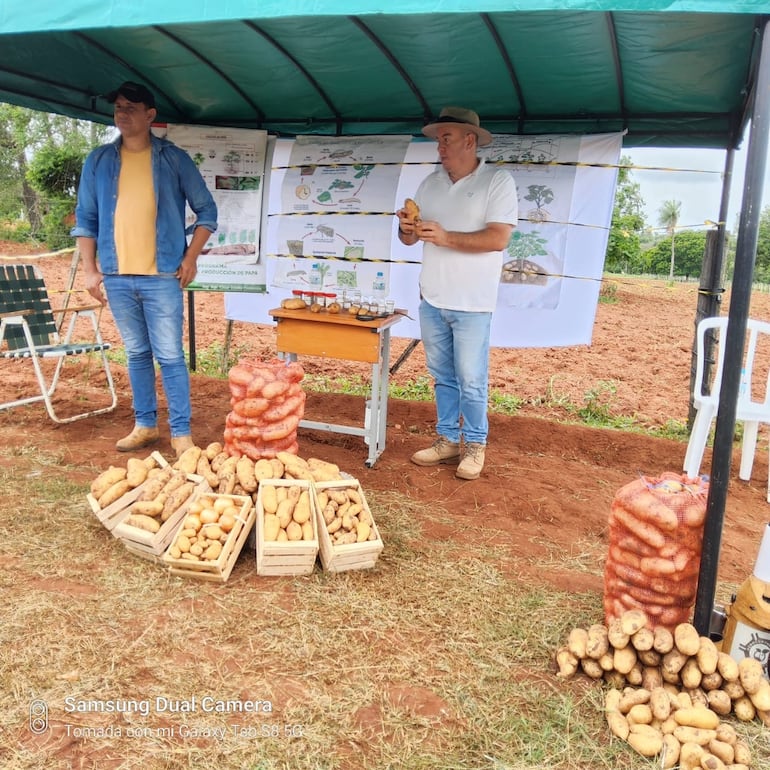 De izquierda a derecha: los ingenieros agrónomos Óscar Alarcón y Emilio Centurión.