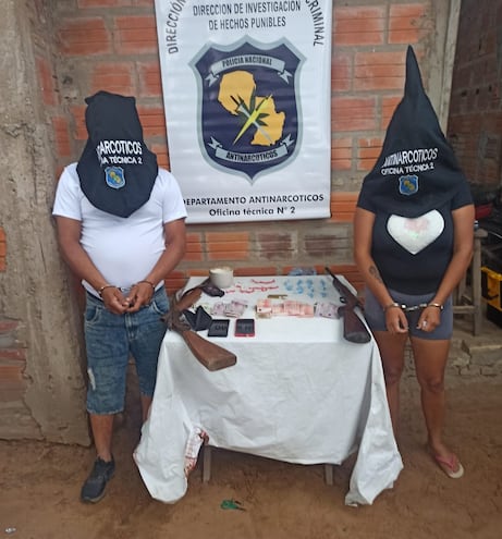 José Alejandro Giménez Guerrero y  Cinthia Agustina Guerrero, aprehendidos tras allanamientos con incautación de drogas en Limpio.