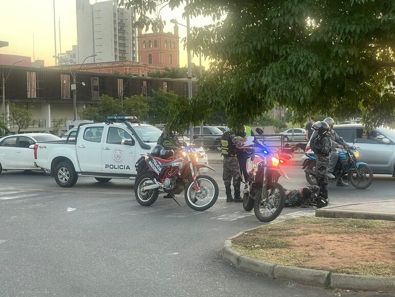 Lince herido y tirado al suelo en la Costanera.