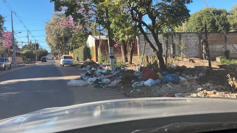 En la ciudad de Asunción, barrio Virgen de la Asunción, distrito de Trinidad, no se está haciendo recolección de basura desde hace más de una semana.