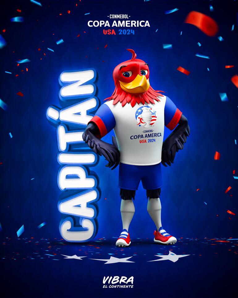 Capitán, el águila será la mascota oficial de la Copa América Estados Unidos 2024.