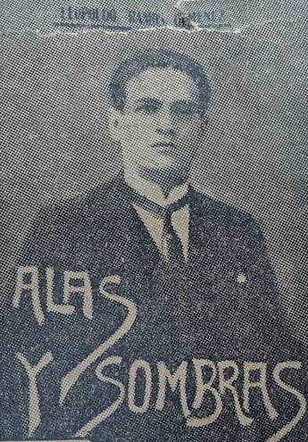 Ramos Giménez en la portada de "Alas y sombras" (1919)