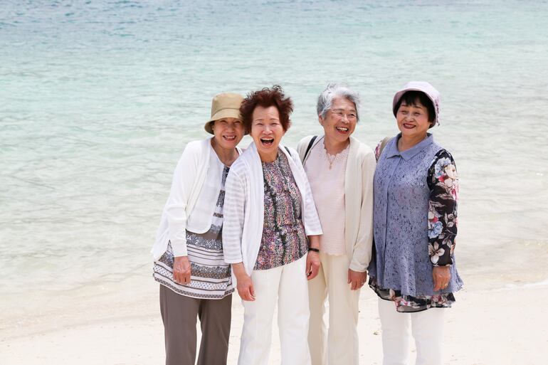 Mujeres de Okinawa, Japón, una de las Zonas azules.