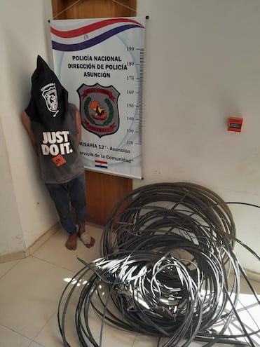 Presunto ladrón de cables fue aprehendido en flagrancia