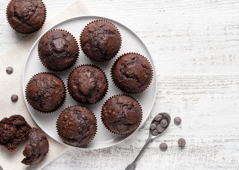 Muffins de chocolate.