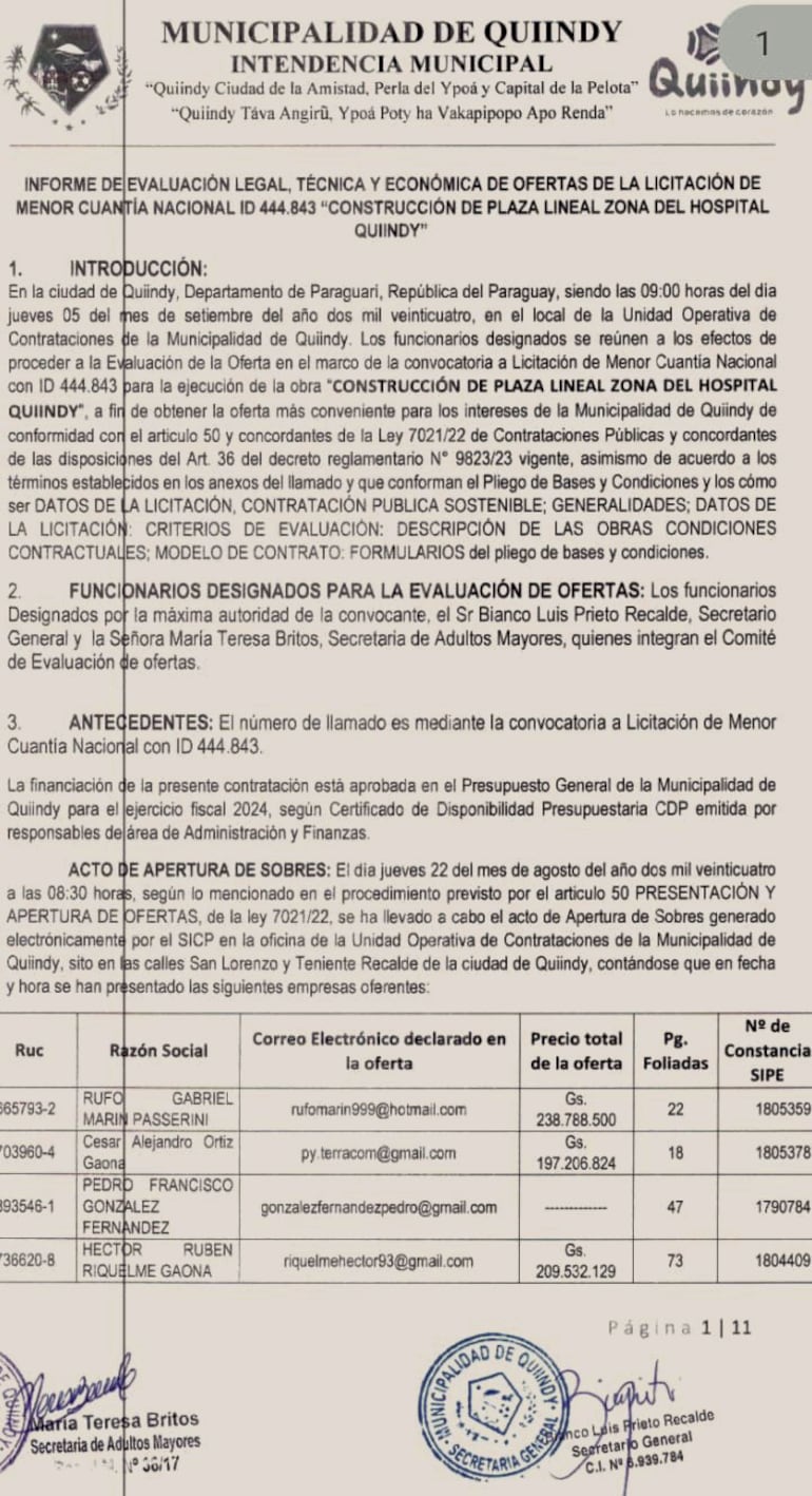 Pese a protesta del oferente HR Construcciones, la obra fue adjudicada a la firma que presumiblemente no presentó toda la documentación requerida. 