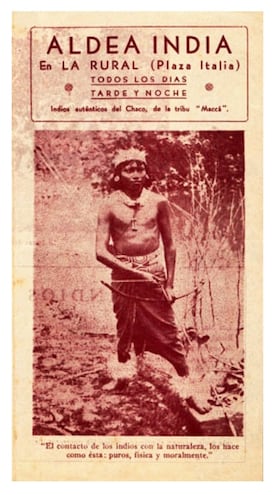 Portada del programa de la representación maká "Aldea India", realizada en 1939 en Buenos Aires. Fuente: Giordano, 2004: 385.