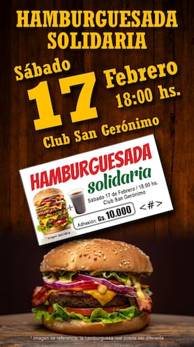 Invitan a una hamburgueseada solidaria a beneficio de la joven Giuliana Mellones, baleada durante un asalto en el parque Carlos A. López.