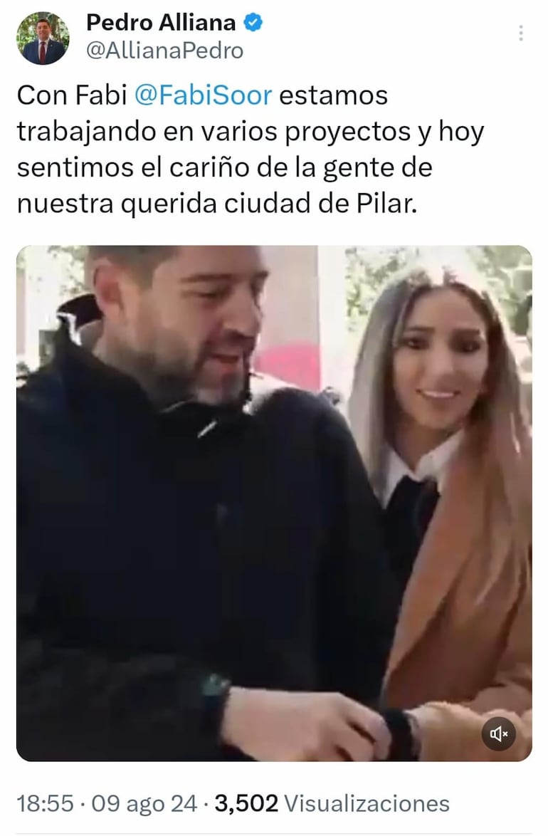 Mensaje de Alliana en la víspera al “aniversario” de su esposa.