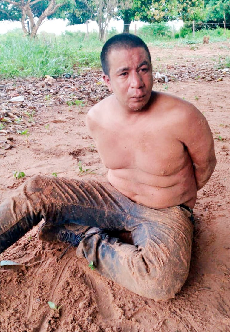 Ever Alejandro Ozuna López, alias Tanchi, capturado ayer en Yby Yaú.