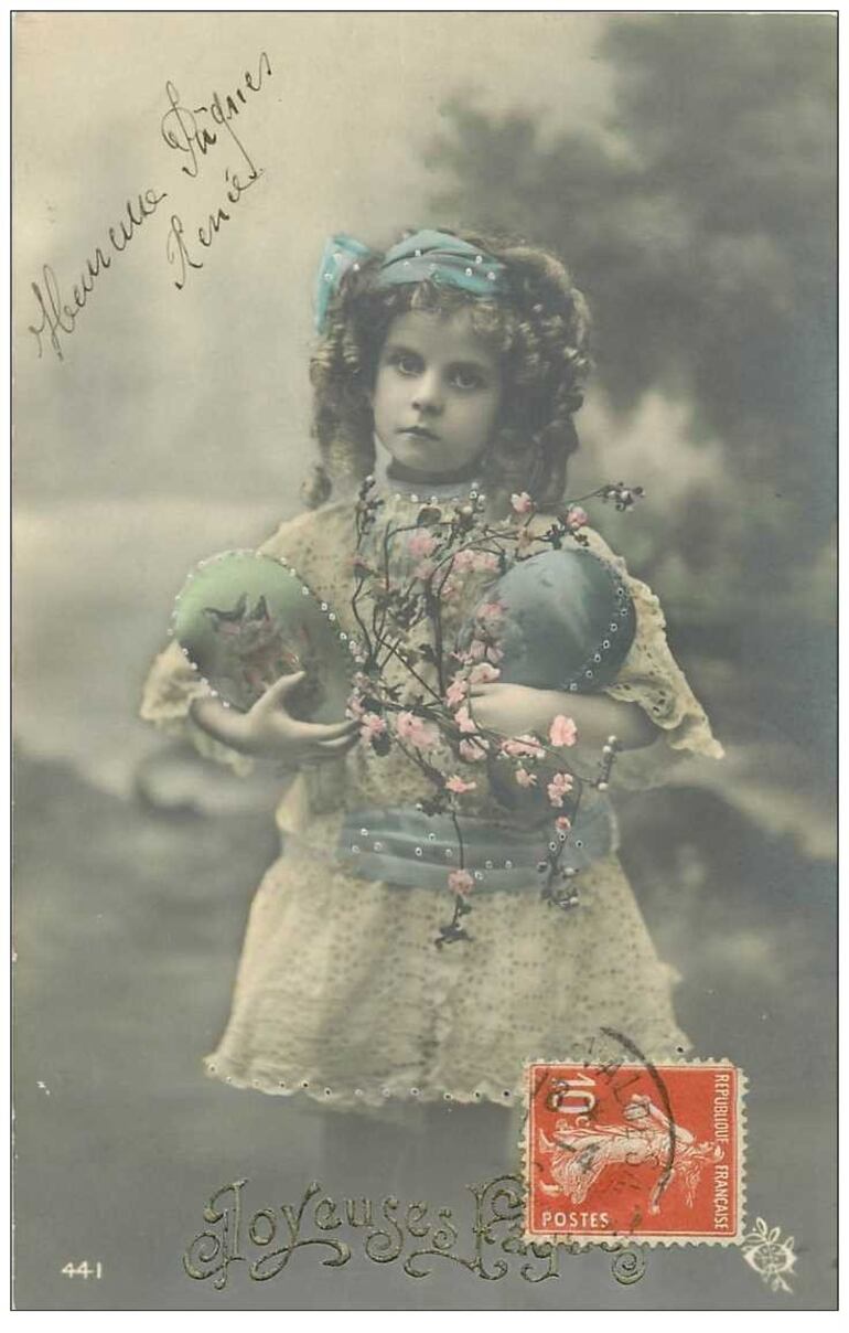 "Joyeuses Pâques", postal, 1909.