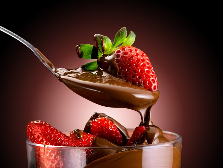 Frutilla y chocolate.