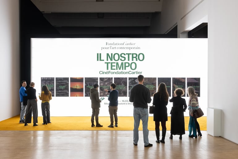 Vista del acceso a la instalación "Il Nostro Tempo" de la Fondation Cartier, donde se exhibe el cortometraje de Paz Encina.