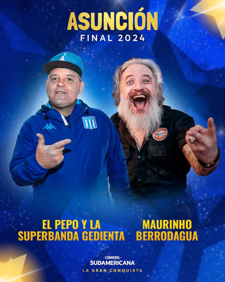 "El Pepo y la superbanda gendienta" y Maurinho Berrodagua tocarán en el show previo de la final de la Copa Sudamericana.