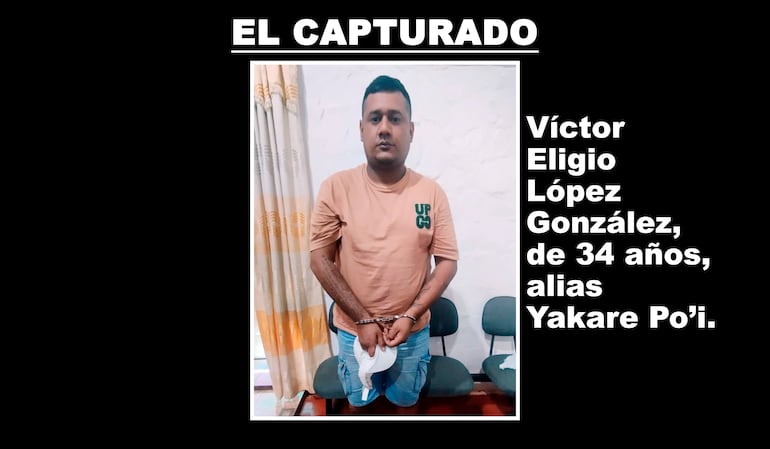 Víctor Eligio López González, alias Yakare Po'i, capturado en Yhú.