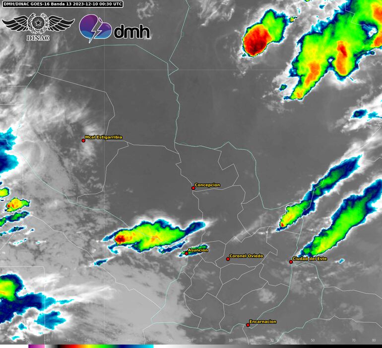 Zona a ser afectada por el sistema de tormentas esta noche.