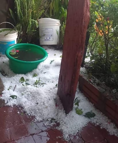 Temporal de granizada se registró con más intensidad en el distrito de Escobar.