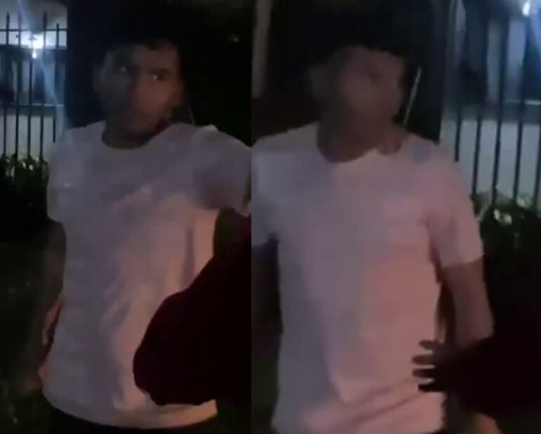 Uno de los vecinos que fue a rescatar a uno de los asaltantes fue captado en video.