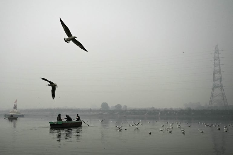 El río Yamuna de Nueva Delhi, India.