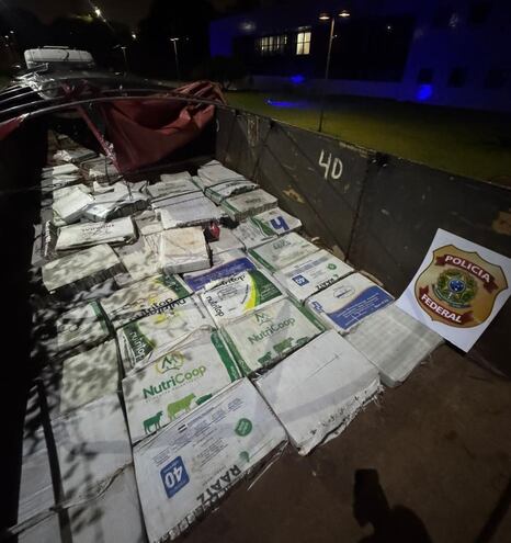 La carga de 1.030 kilos de marihuana estaba en un camión con chapa paraguaya.