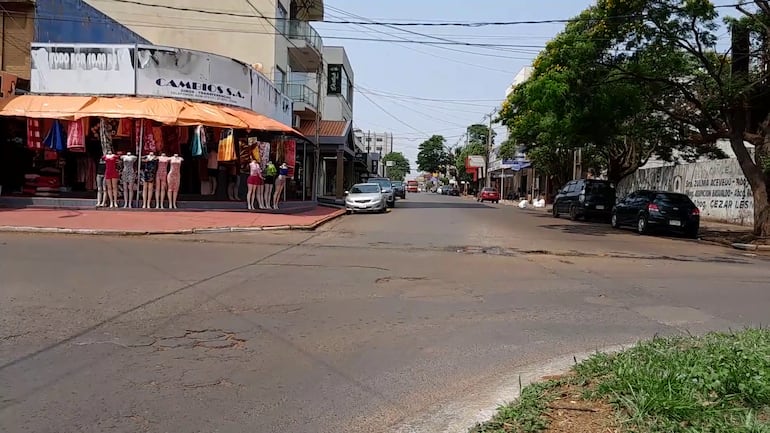 Zona comercial de Pedro Juan Caballero.