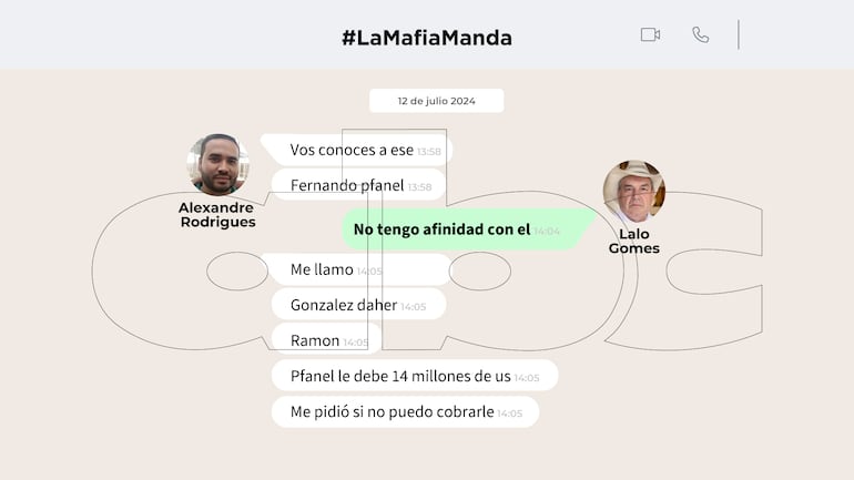 Chat entre Alexandre Rodrigues y su padre, el diputado cartista Eulalio "Lalo" Gomes.