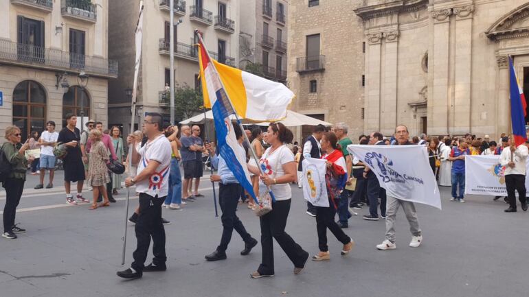 Los compatriotas formaron parte del novenario así como de la procesión que dio inicio a las honras a la Mare de Deus de la Mercé, cuyo día se celebra hoy.