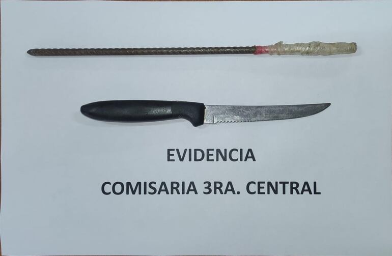 Armas incautadas durante el procedimiento.