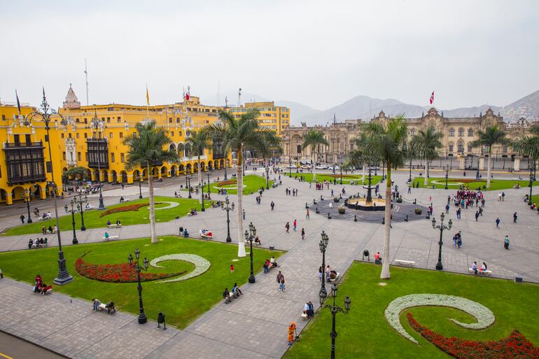 Plaza de Armas en Lima, Perú.