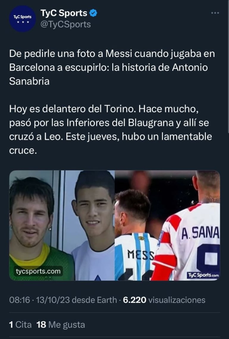 Reacciones del supuesto escupitajo de Antonio Sanabria a Lionel Messi.