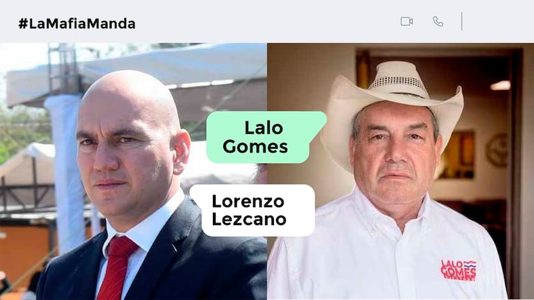 El fiscal de Antiseucestro Lorenzo Lezcano y el extinto diputado colorado Eulalio "Lalo" Gomes, quienes intercambiaron mensajes.