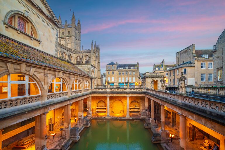 Baños romanos en Bath, Inglaterra.