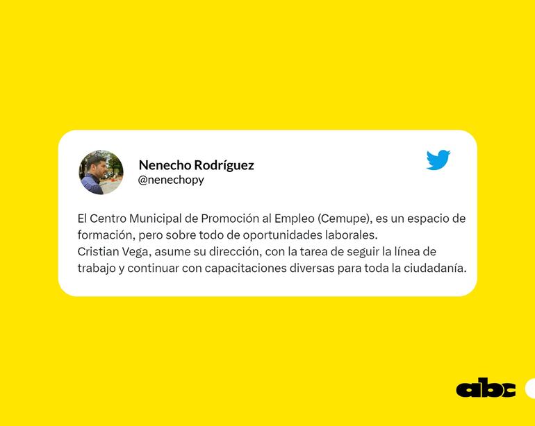 Anuncio del intendente de Asunción, Óscar "Nenecho" Rodríguez, sobre la dirección que asume Cristian Vega.