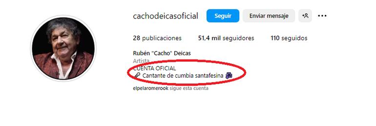 Cacho Deicas cambió su biografía de “cantante de cumbia de Los Palmeras” a “cantante de cumbia santafesina”, lo que despertó especulaciones entre sus seguidores sobre un posible alejamiento del grupo que marcó su carrera.