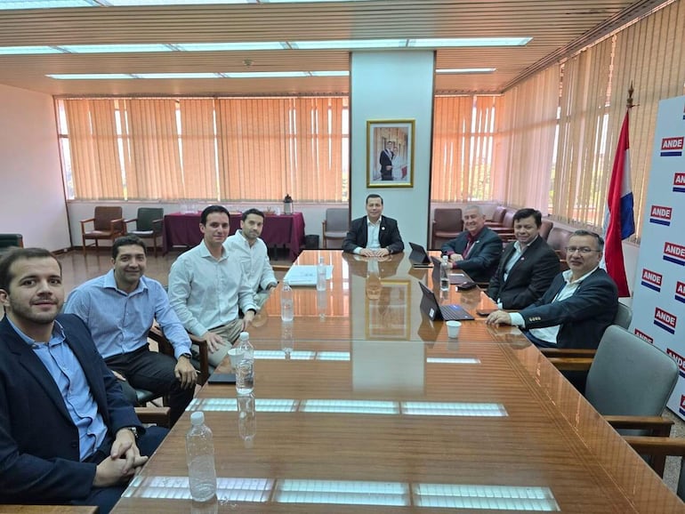 Representantes de la empresa SIOM Paraguay se reunieron con ejecutivos de la ANDE.