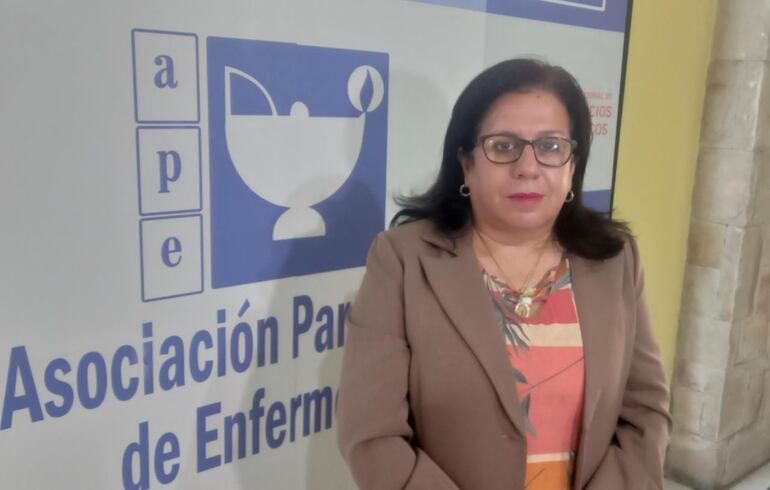 Mirna Gallardo, presidenta de la Asociación Paraguaya de Enfermería.