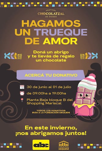 Este viernes y sábado se realiza la campaña "Dulce abrigo", en el Shopping Mariscal.