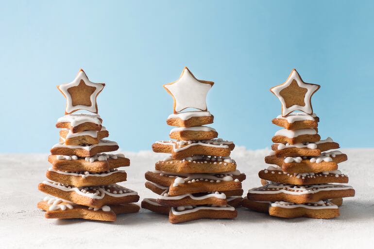 Árbol de Navidad con galletitas.