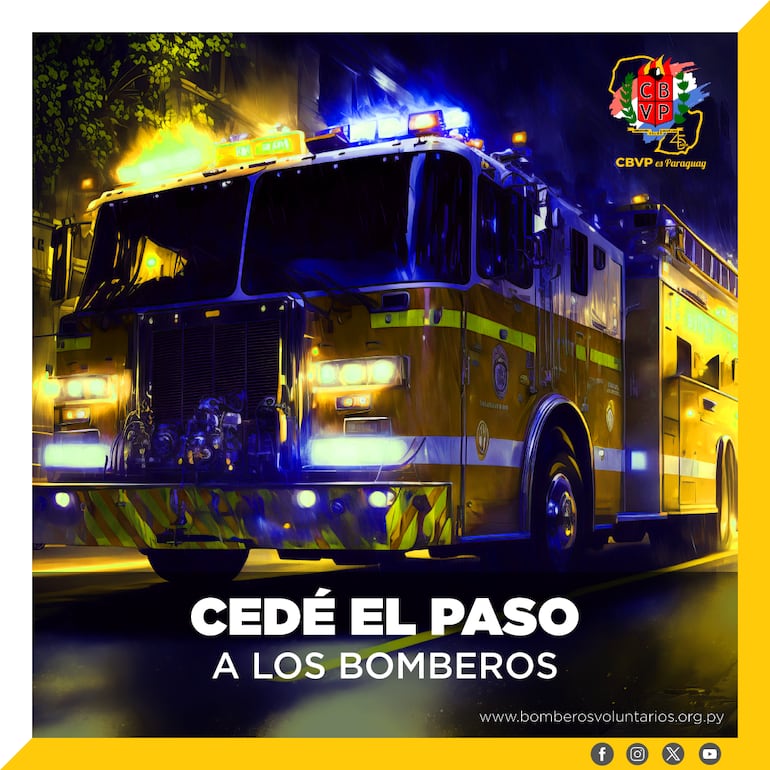 Flyer de la campaña "Cedé el paso a los Bomberos".