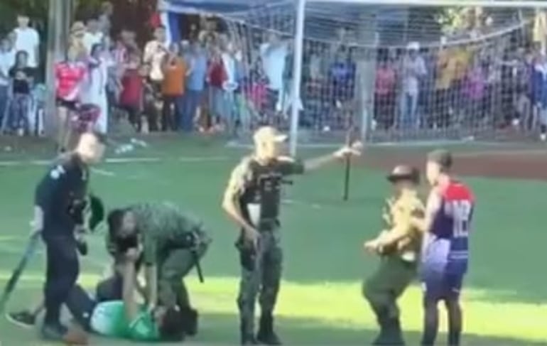 Detenido por agresión a jugadores y a policías durante final de liga de María Auxiliadora.