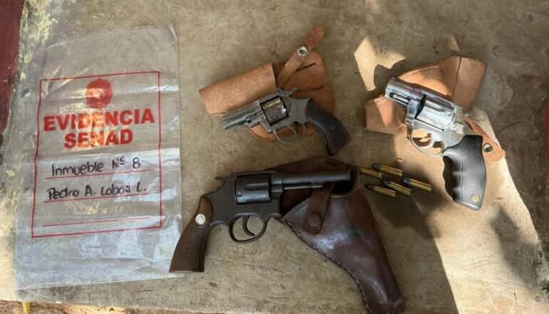 Armas que fueron confiscadas durante la intervención. 