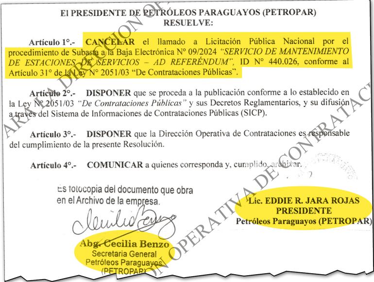 Petropar canceló la subasta para el  "mantenimiento" de gasolineras, pero realizará otro llamado.