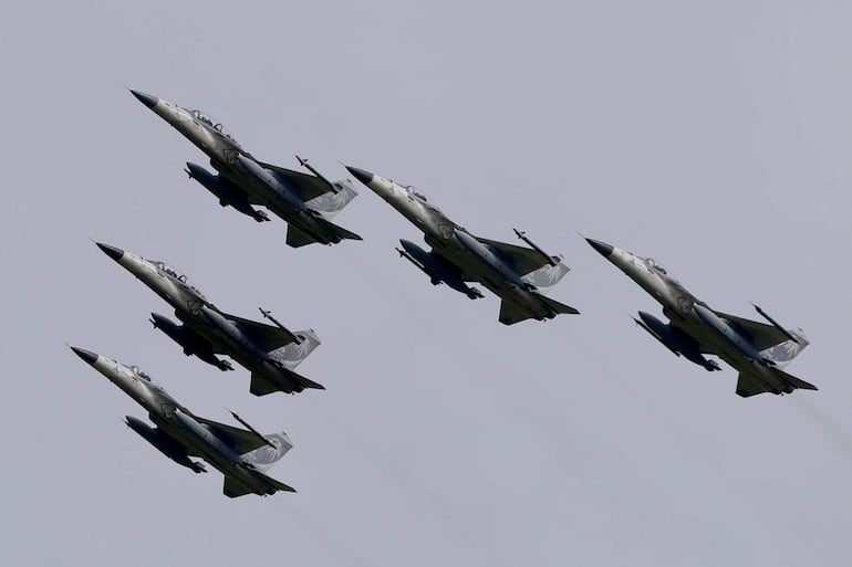 Aviones taiwaneses durante una exhibición en Taichung, en agosto de 2023.